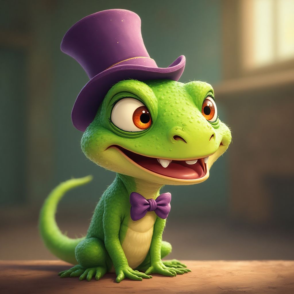 Laughing Lizard character illustration