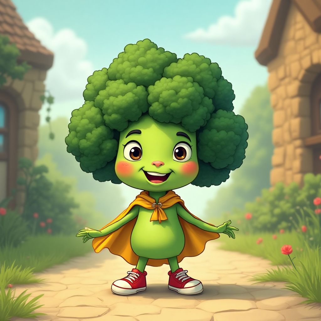 Broccoli Face character illustration