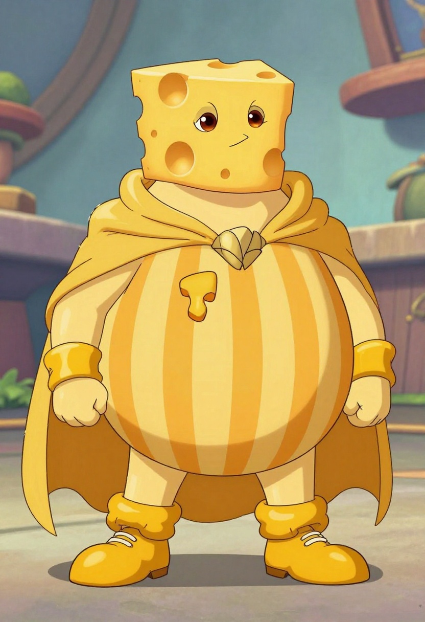 cheese man character illustration