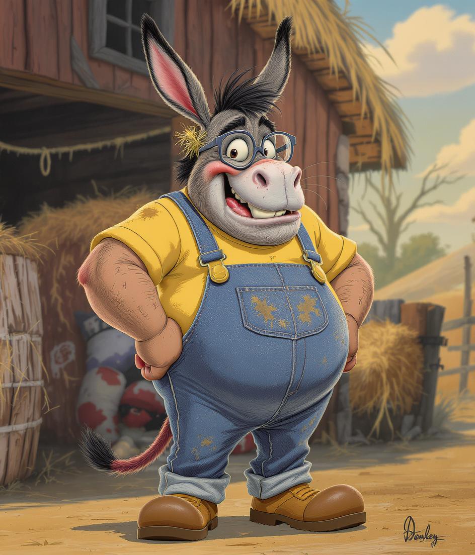 Donkey man character illustration