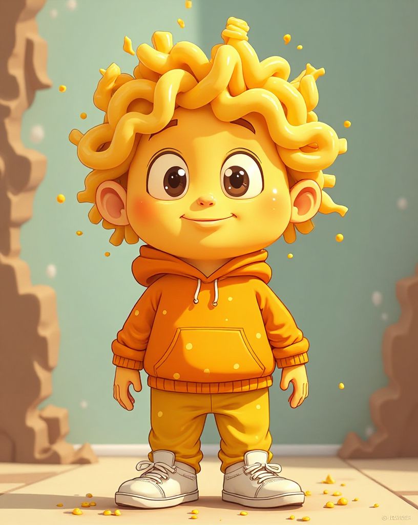 Easy Peazy Mac-N-Cheesy character illustration