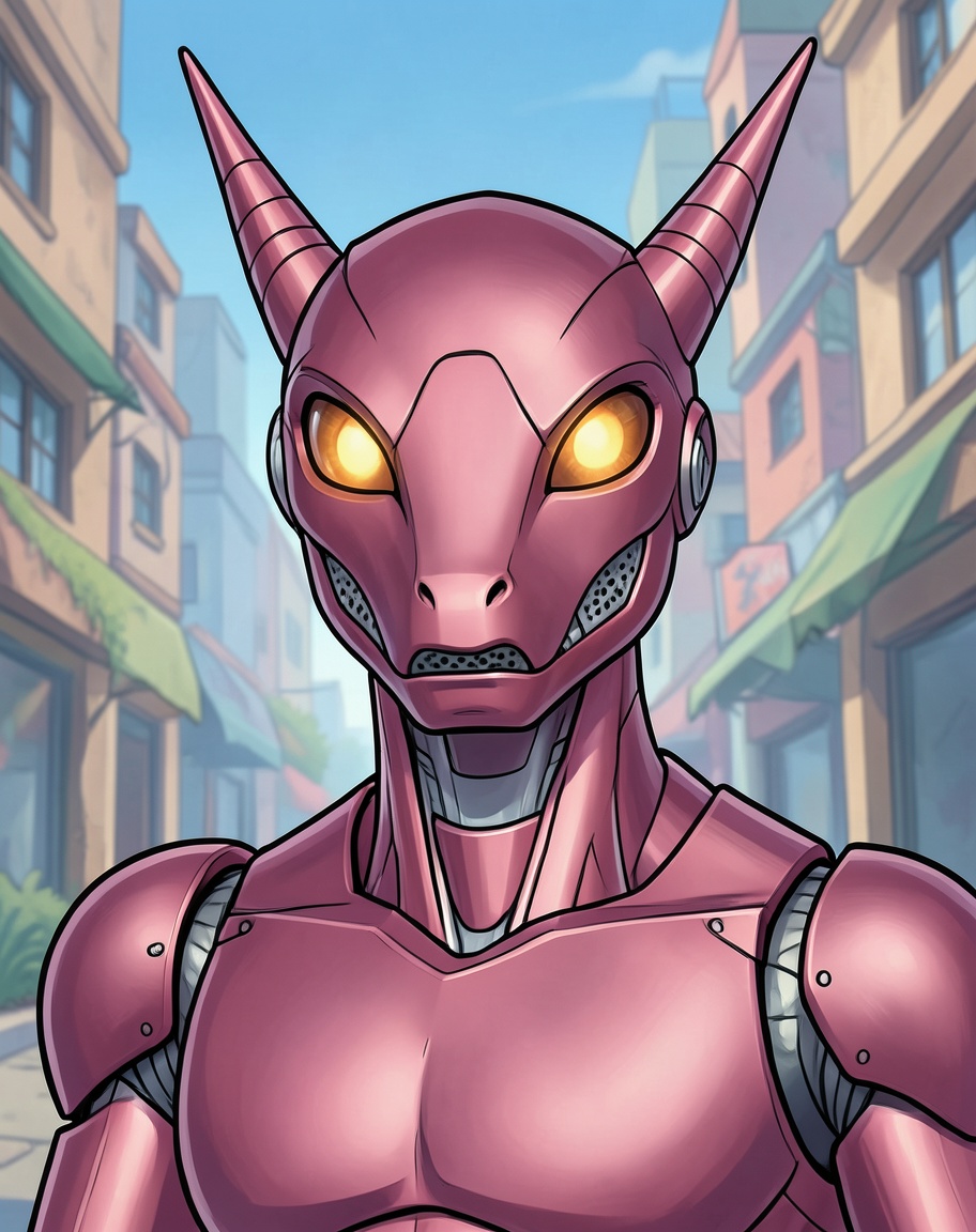 Jack the dragon robot character illustration