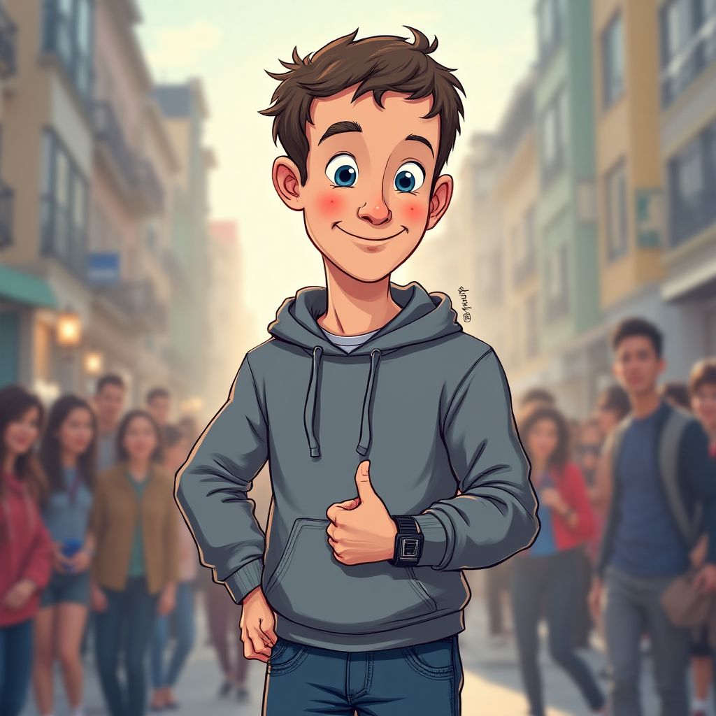 Mark Zuckerberg character illustration