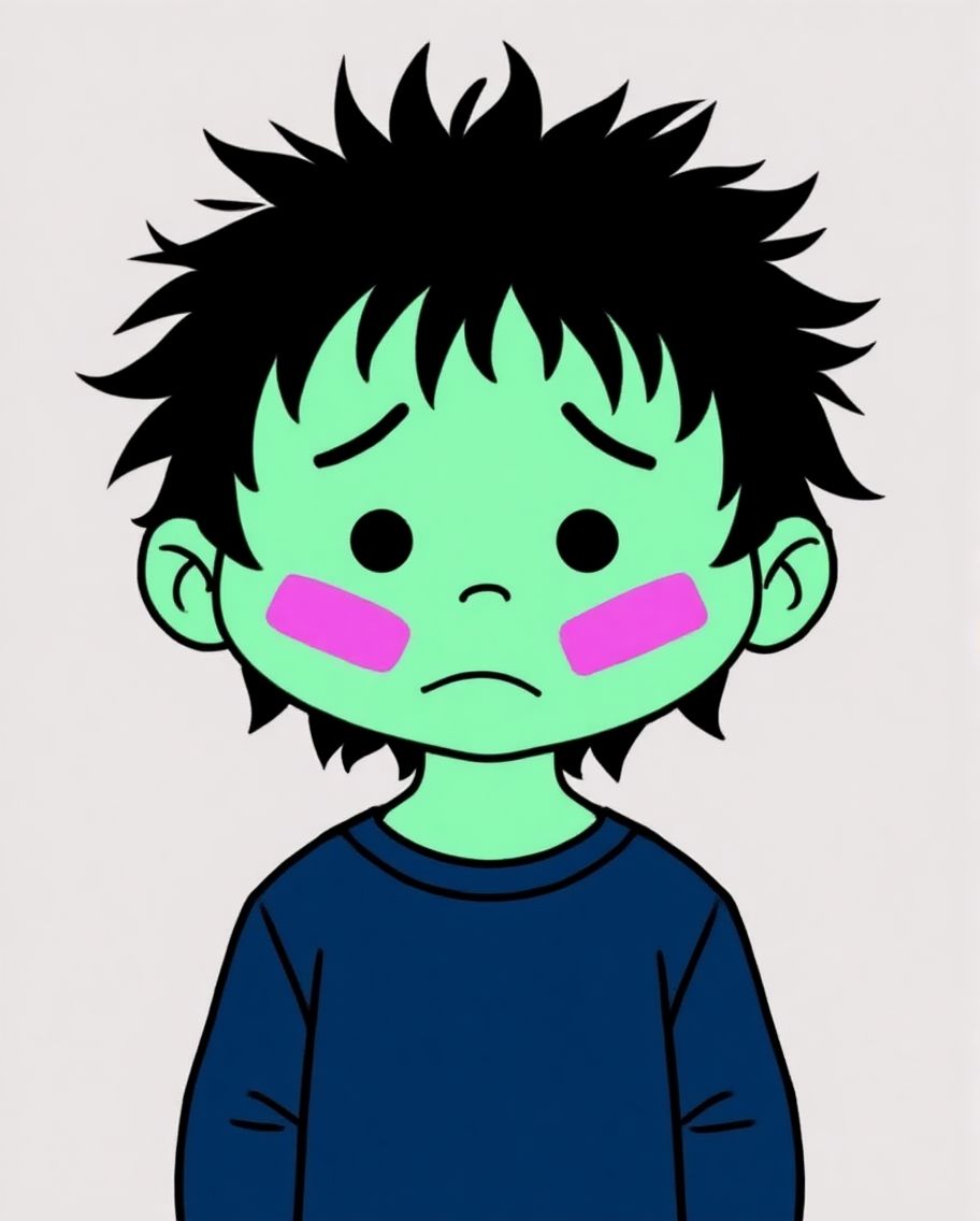 Sad Little Baby character illustration