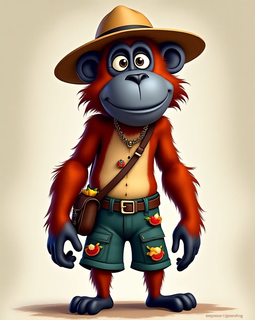Silly Baboon character illustration