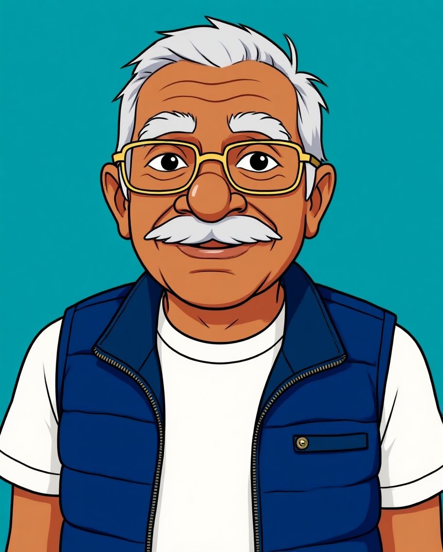 Gopal the Giggling Grandmaster character illustration