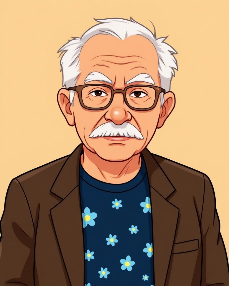 Grandpa Kenji Lantern character illustration
