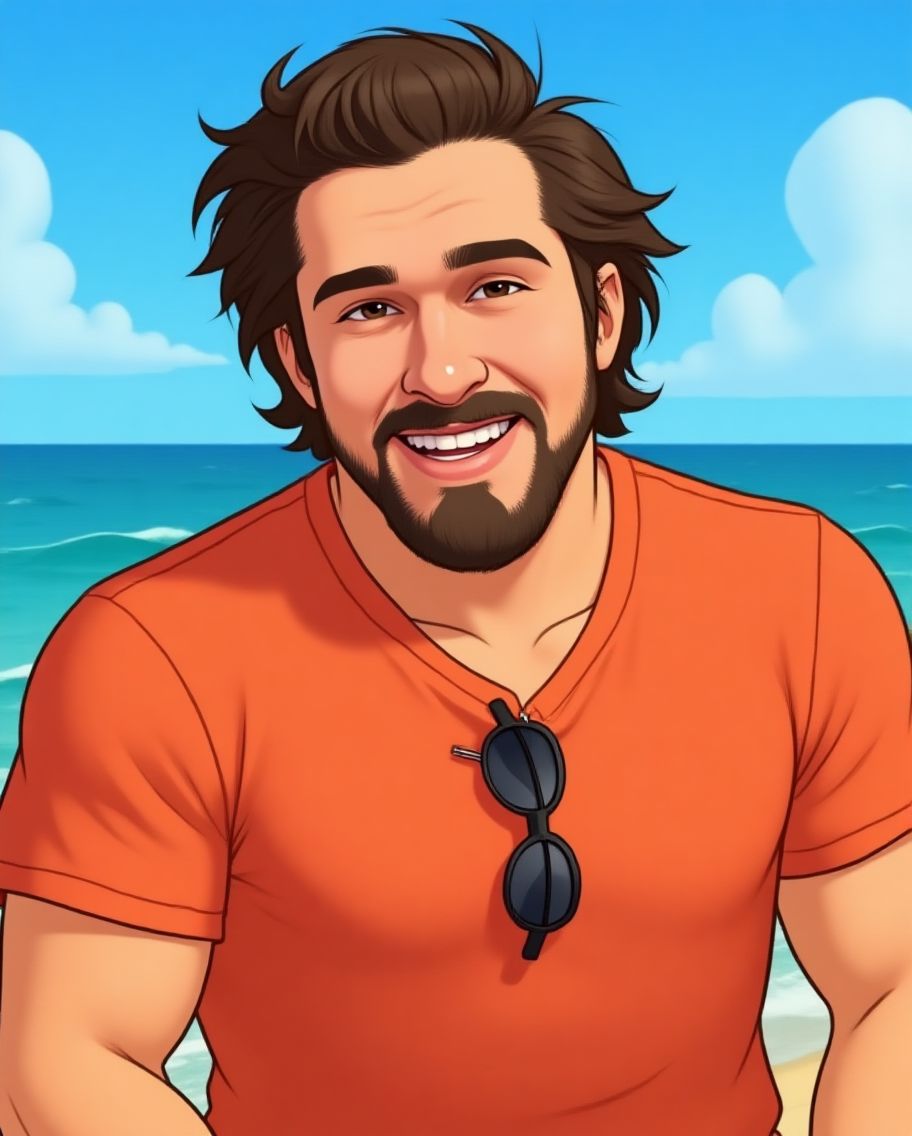 Justin character illustration