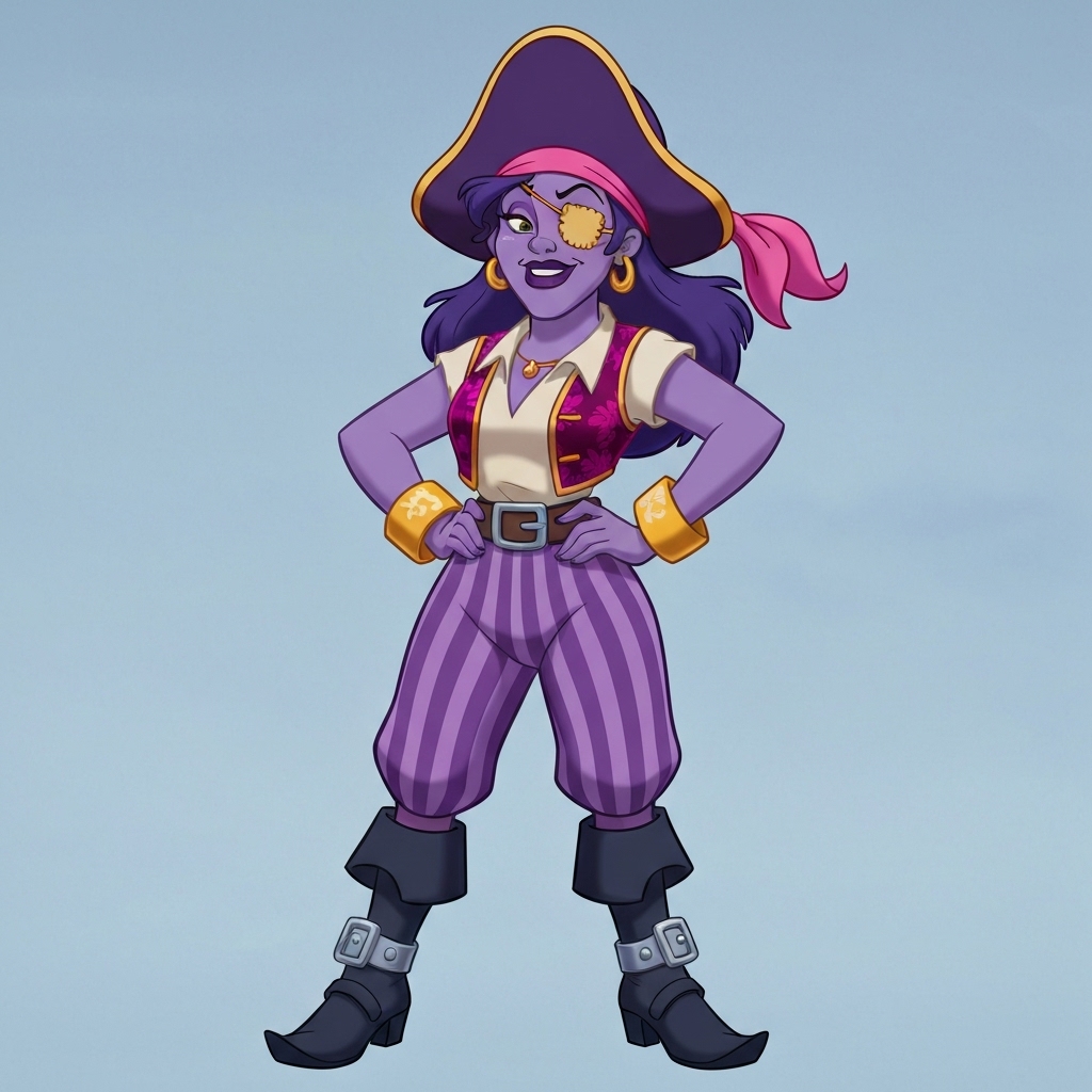 Purple Pirate character illustration