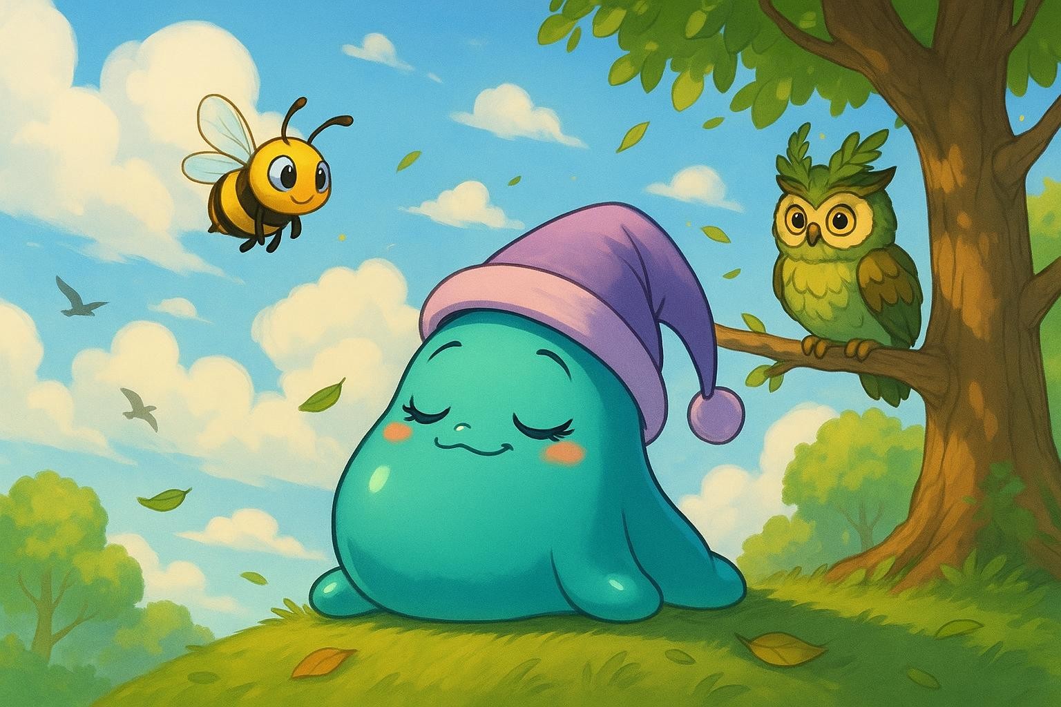 Sleepy Slime Soars the Skies cover illustration
