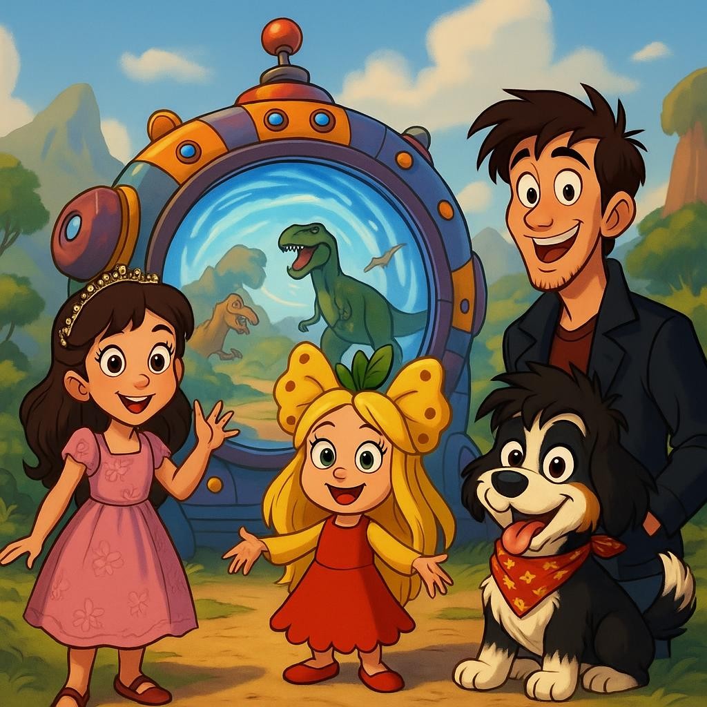 The Dinosaur Dance: A Time-Travel Adventure cover illustration