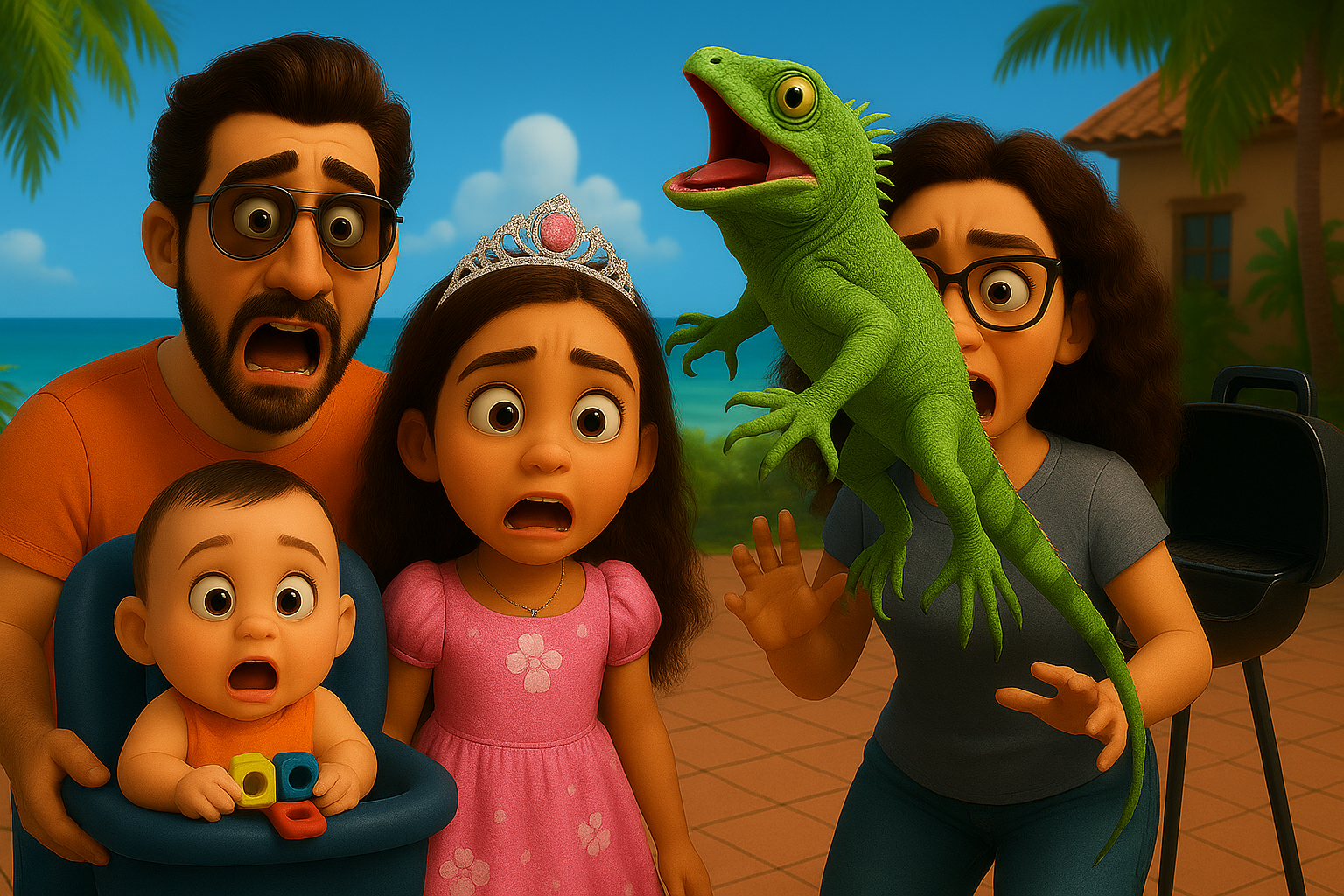 The Iguana Surprise Barbecue cover illustration