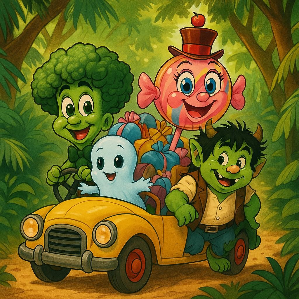 Broccoli Face and Candy Face's Jungle Adventure cover illustration