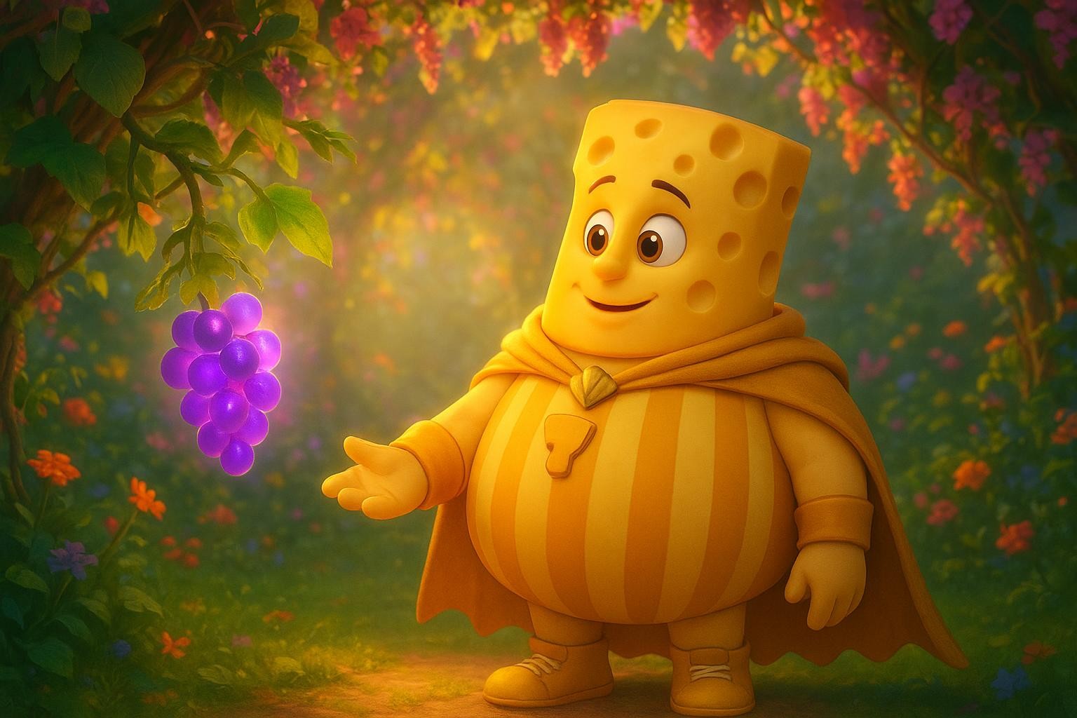 Cheese Man and the Grape of Friendship cover illustration