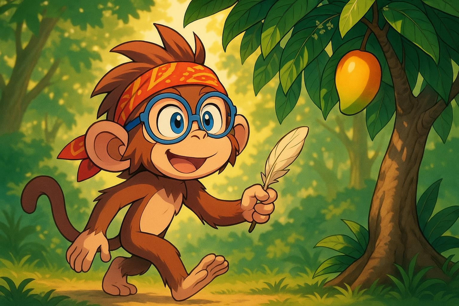 Mango Giggles and the Whispering Feather cover illustration