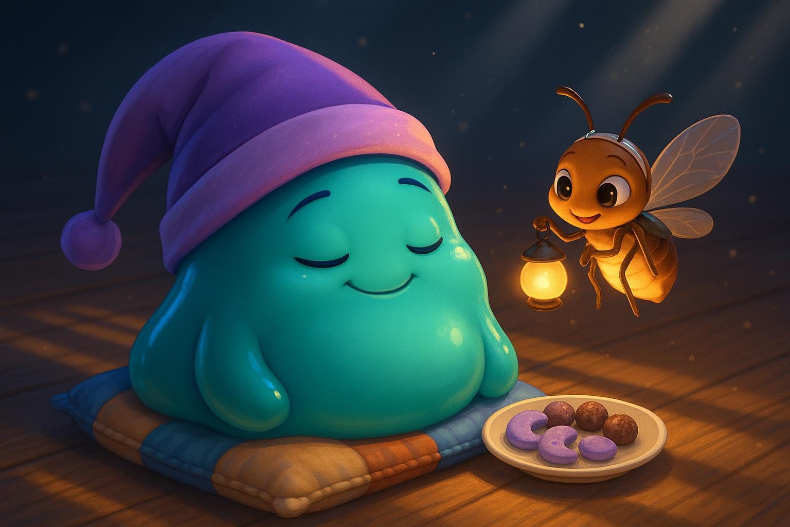 Sleepy Slime and the Snoozy Snack Slip-Up cover illustration
