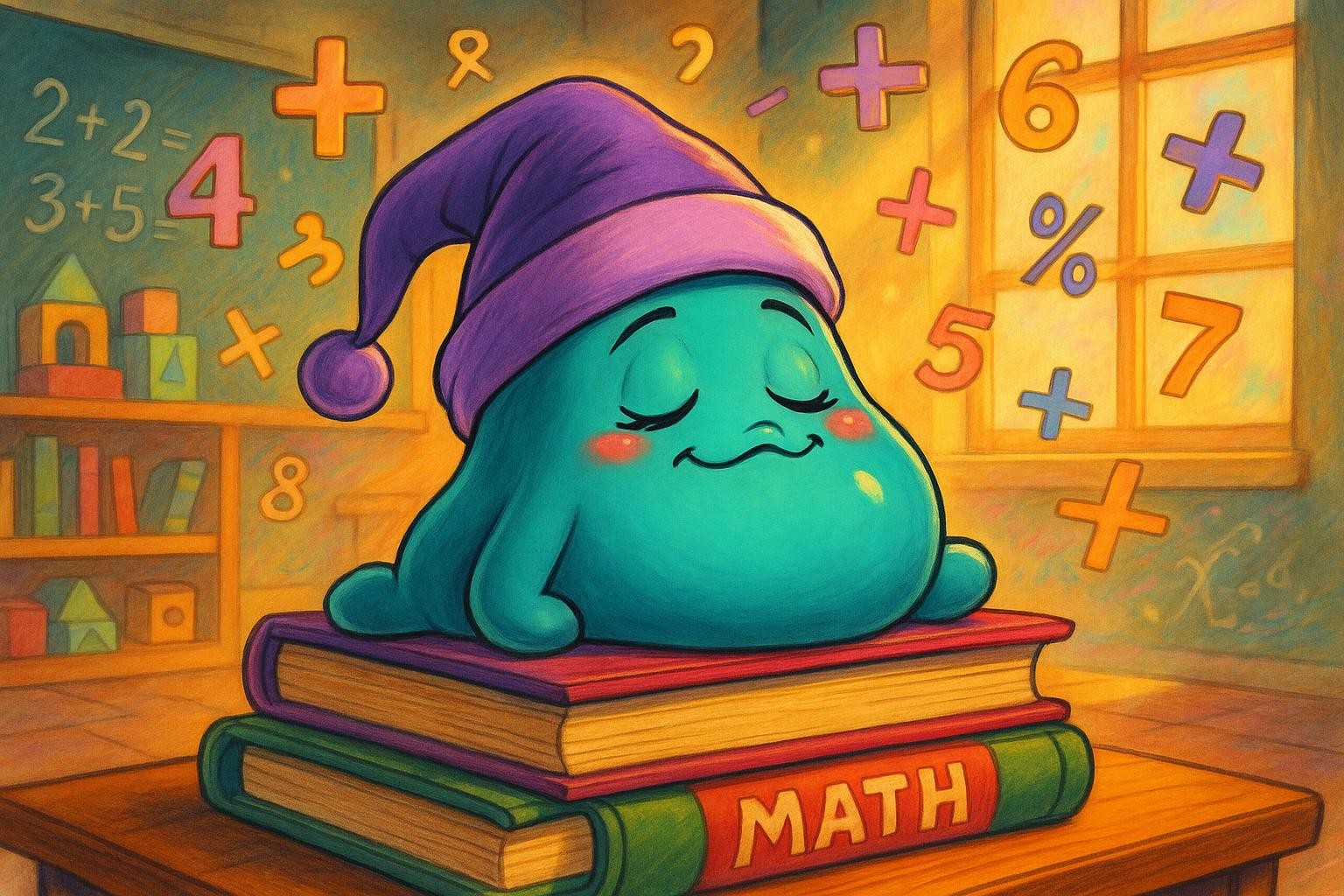Sleepy Slime's Muddle and Marvelous Math Mischief cover illustration