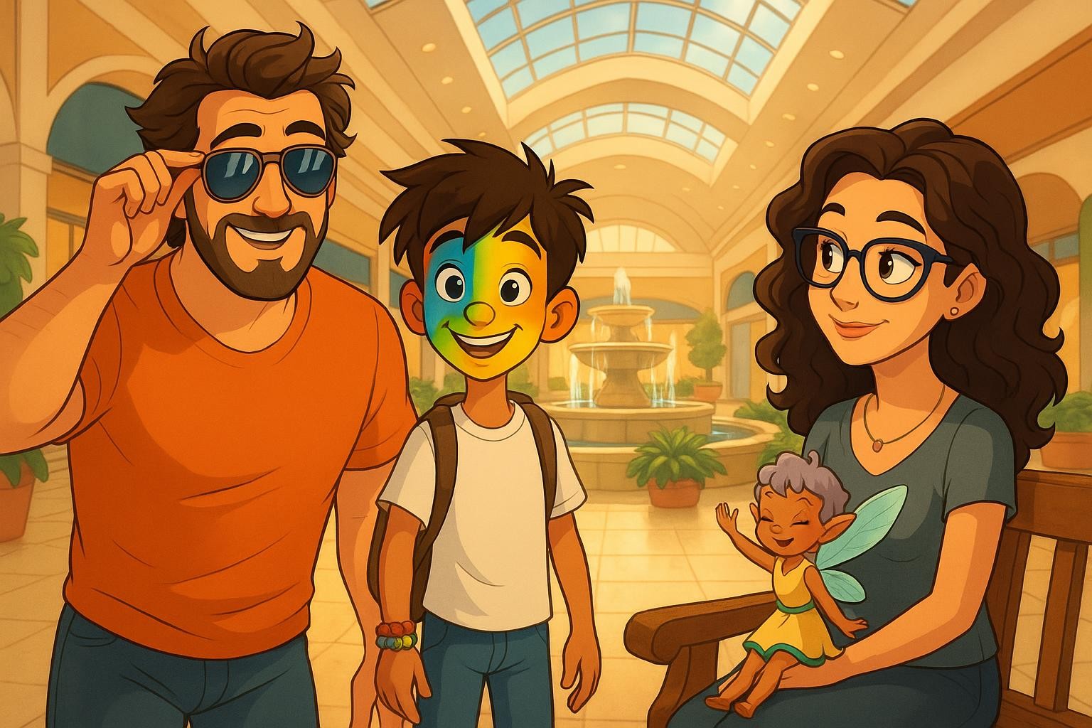 Tiptoe Trio and the Whispery Fountain Race cover illustration