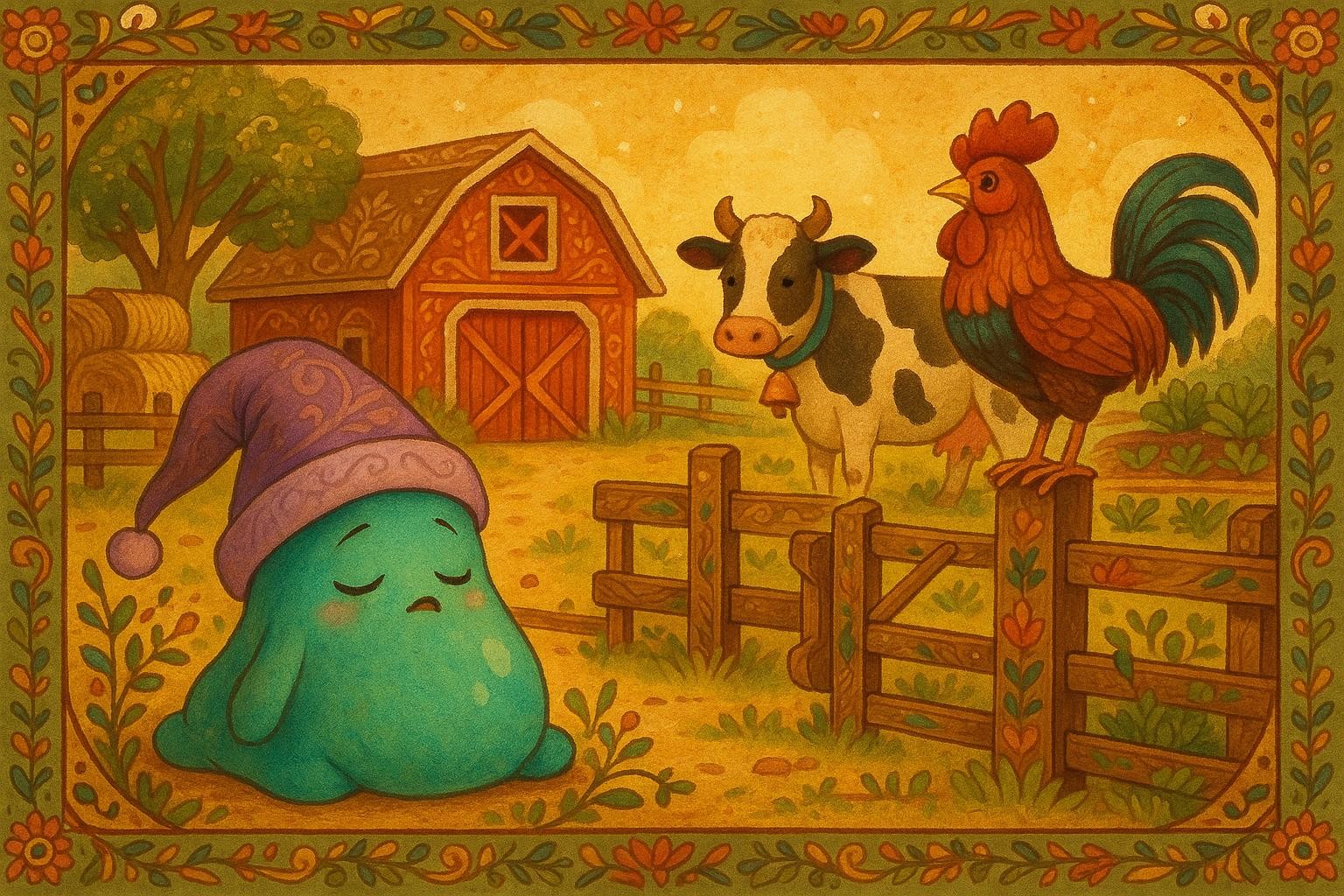 Sleepy Slime and the Barnyard Bedtime Blunder cover illustration
