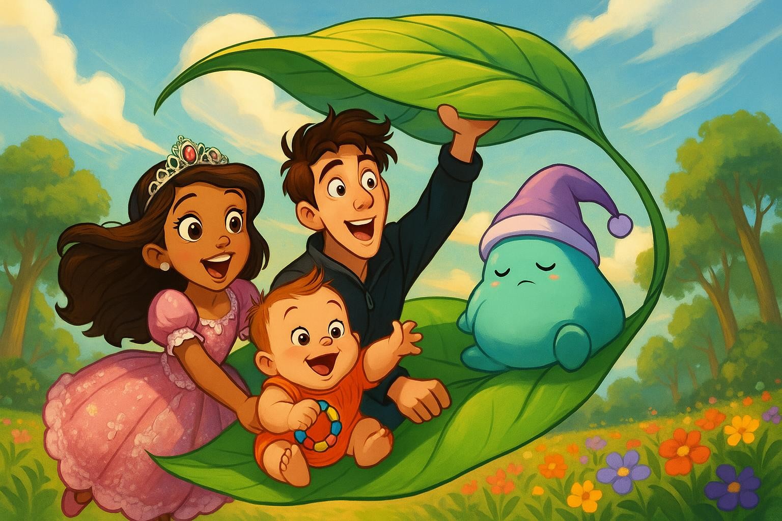 Soaring on a Leaf: Sofia's Skyward Adventure cover illustration