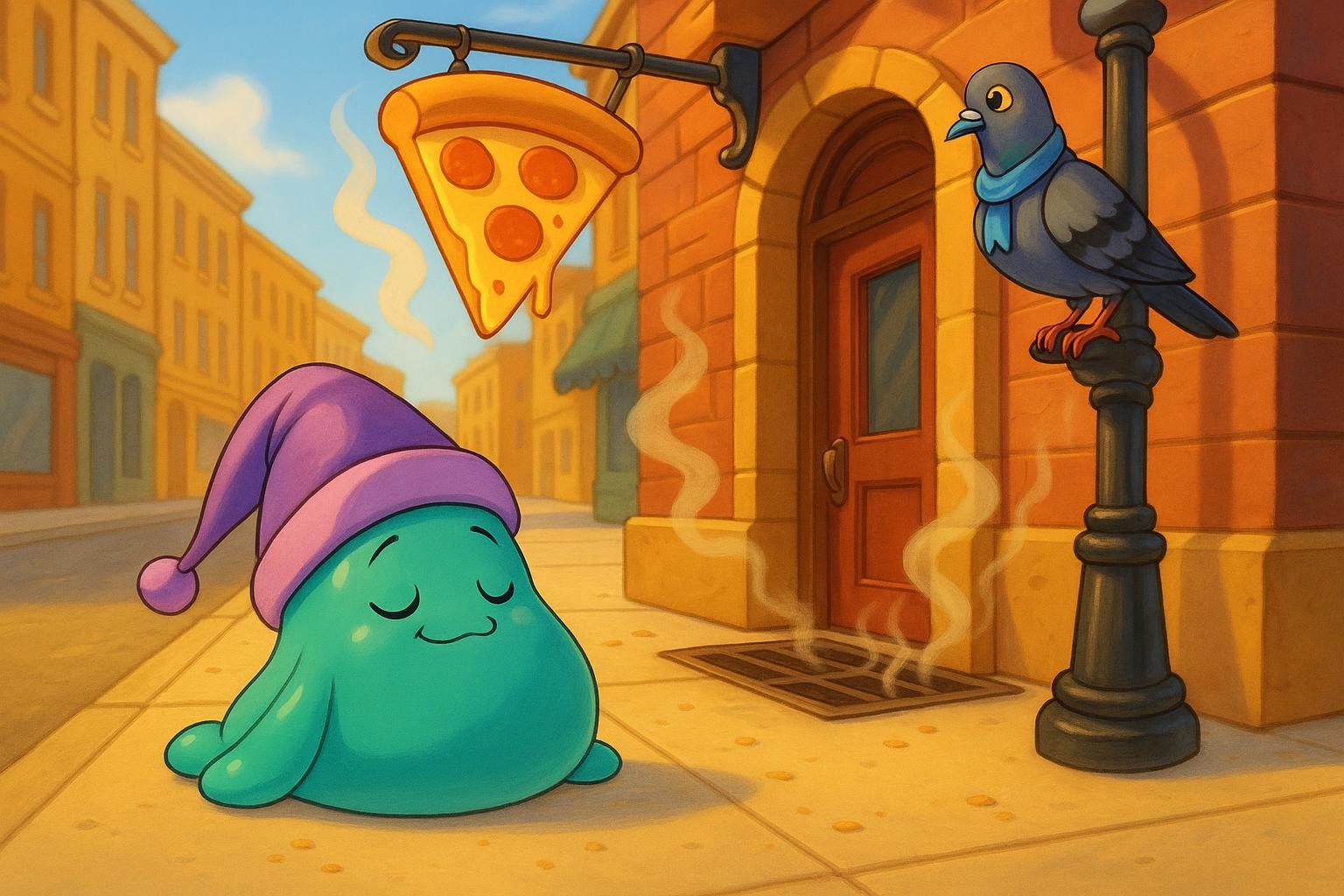 Sleepy Slime and the Pizza-Scented Quest cover illustration