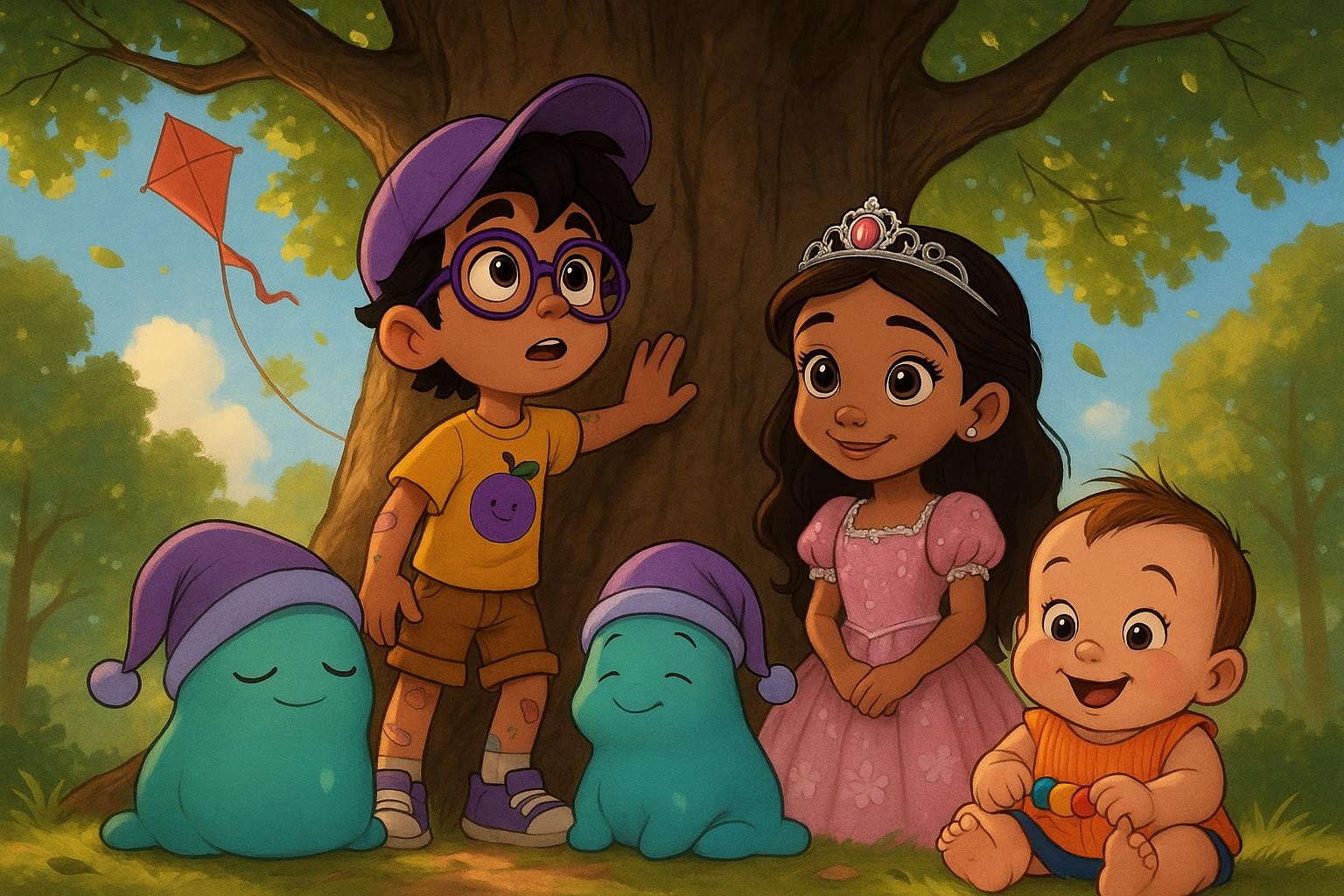 Plum-Cap, Kite-Top: Shubu’s Brave Leap cover illustration