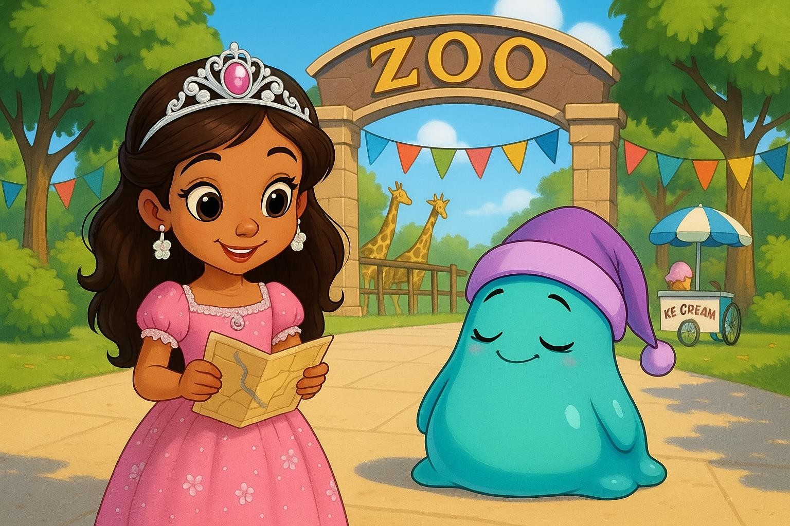 Sofia’s Zoo Swirls and the Sleepy Slime Snafu cover illustration