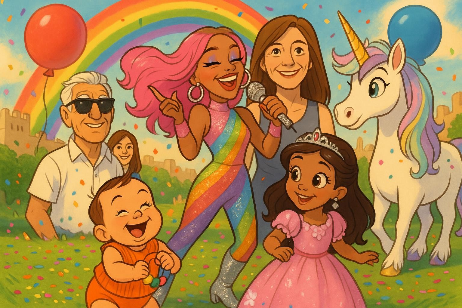 Sofia’s Rainbow Bat Mitzvah Bash & The Wild Sky Ride cover illustration