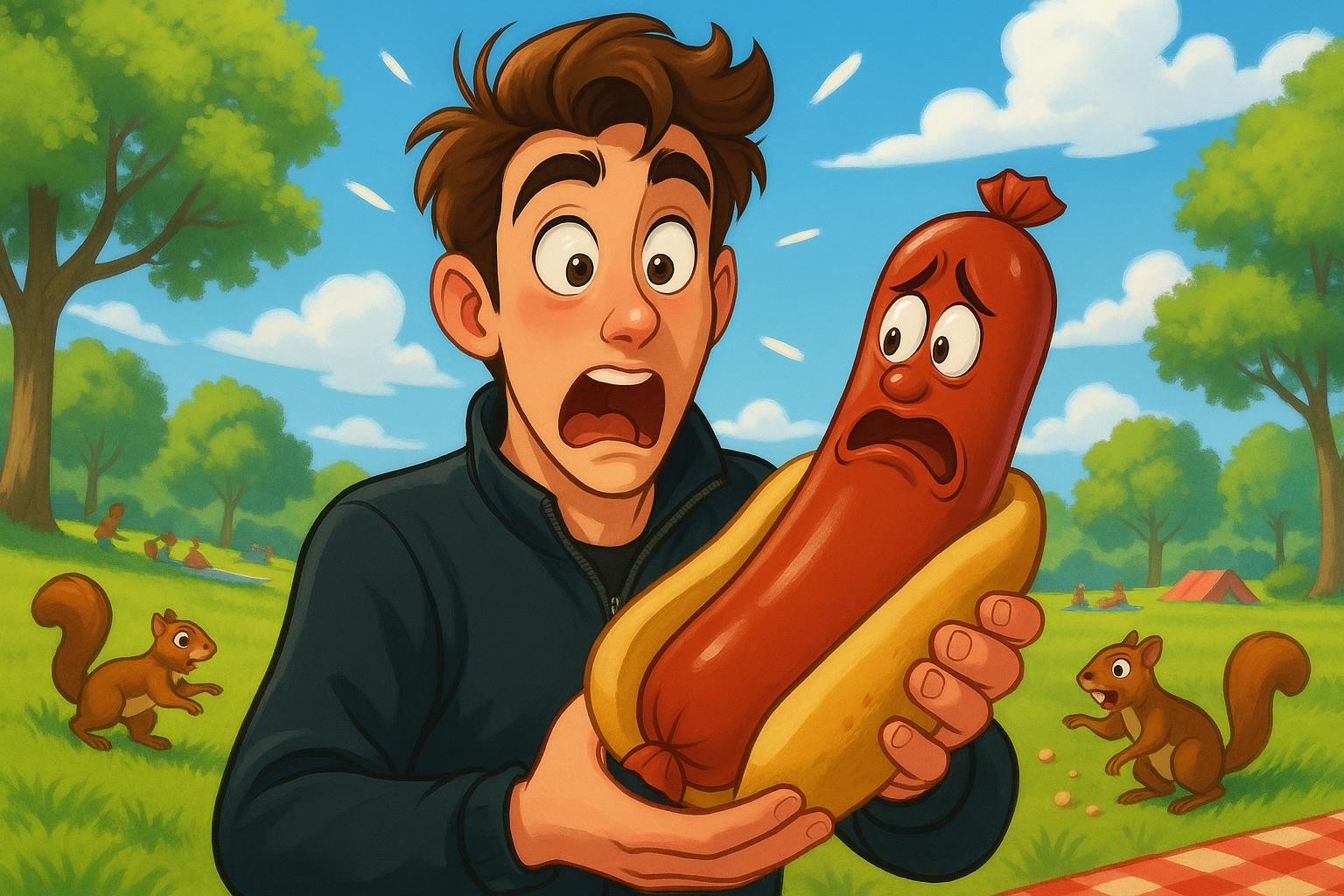 The Whimsical Whoops of Justin and the Whimpy Weiner cover illustration