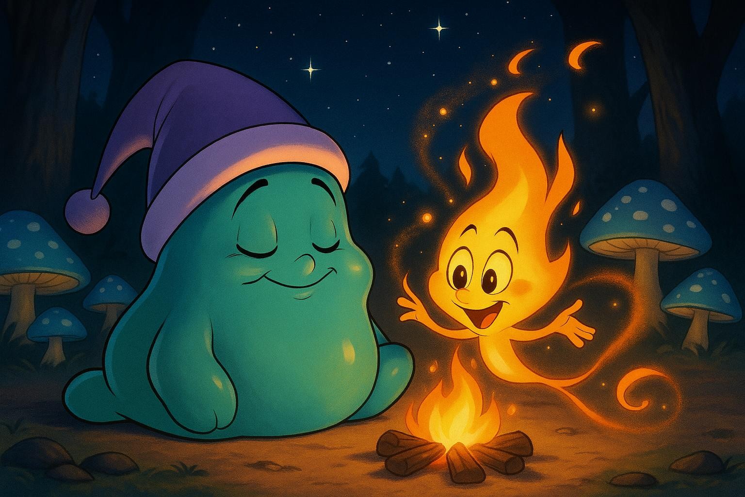 Sleepy Slime and the Flickering Fire Fiasco cover illustration