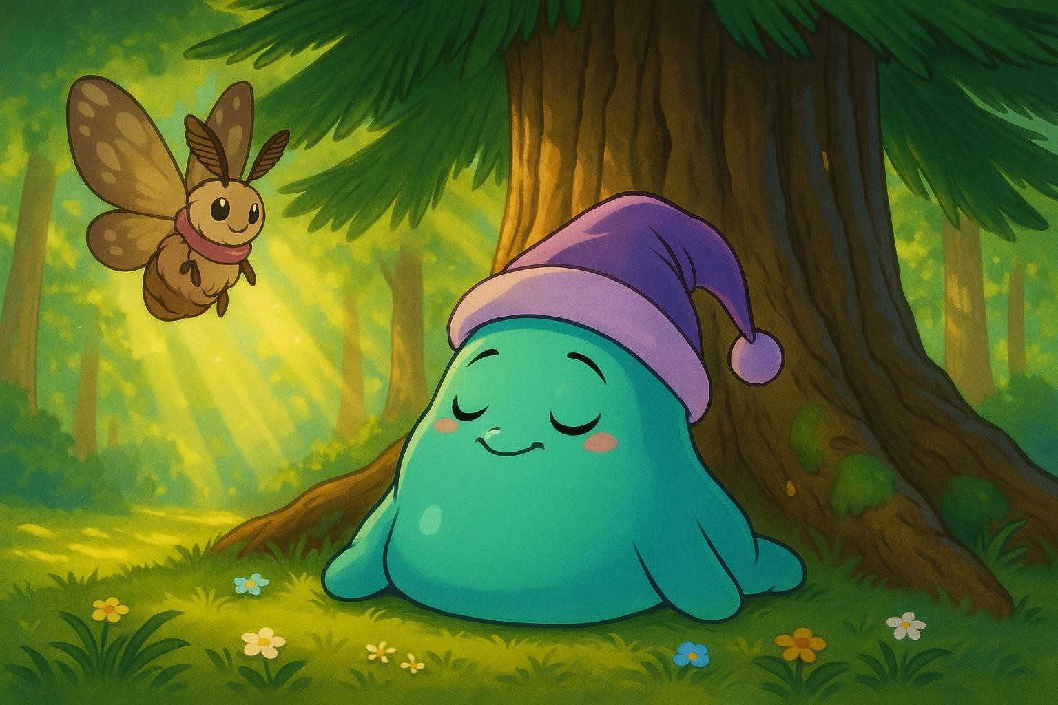 Sleepy Slime and the Secret of Goodbye cover illustration